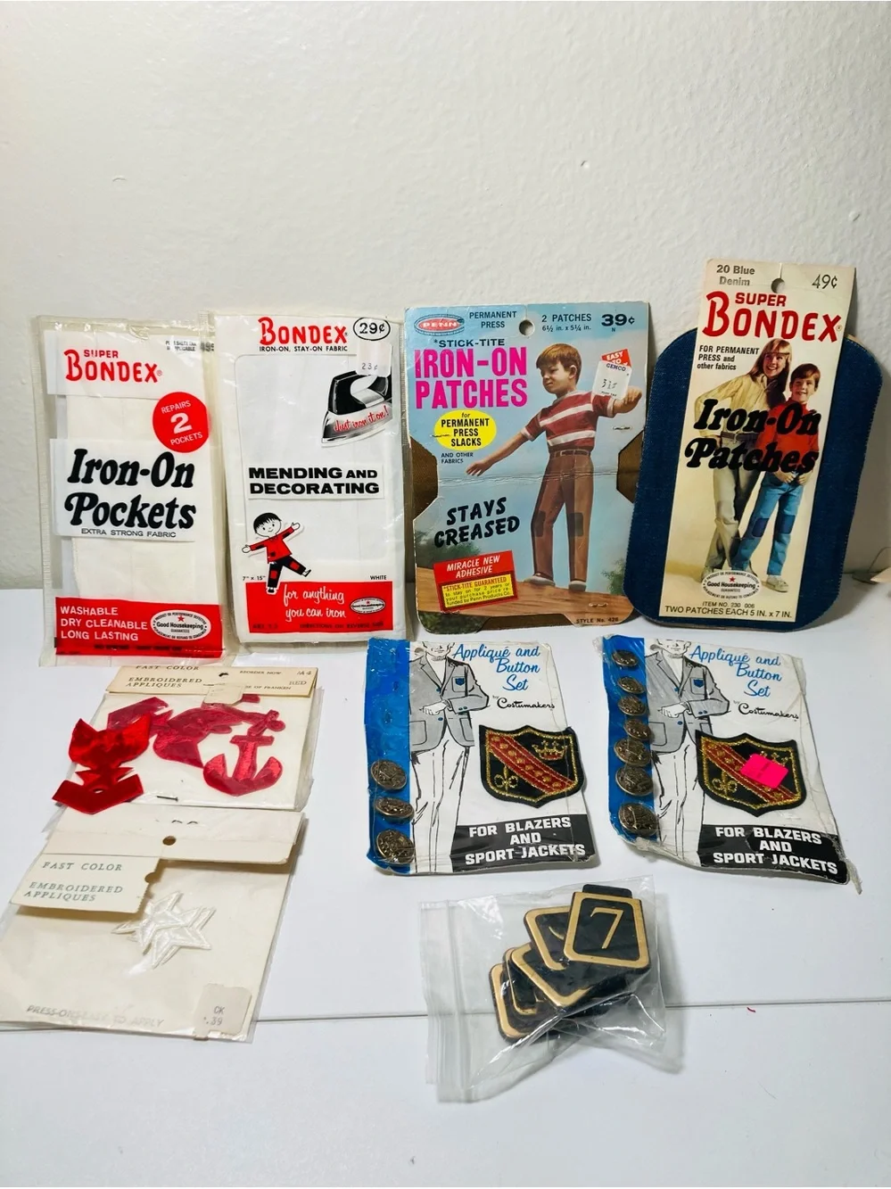 Vintage Bondex Iron-On Patches & Sewing Notions
